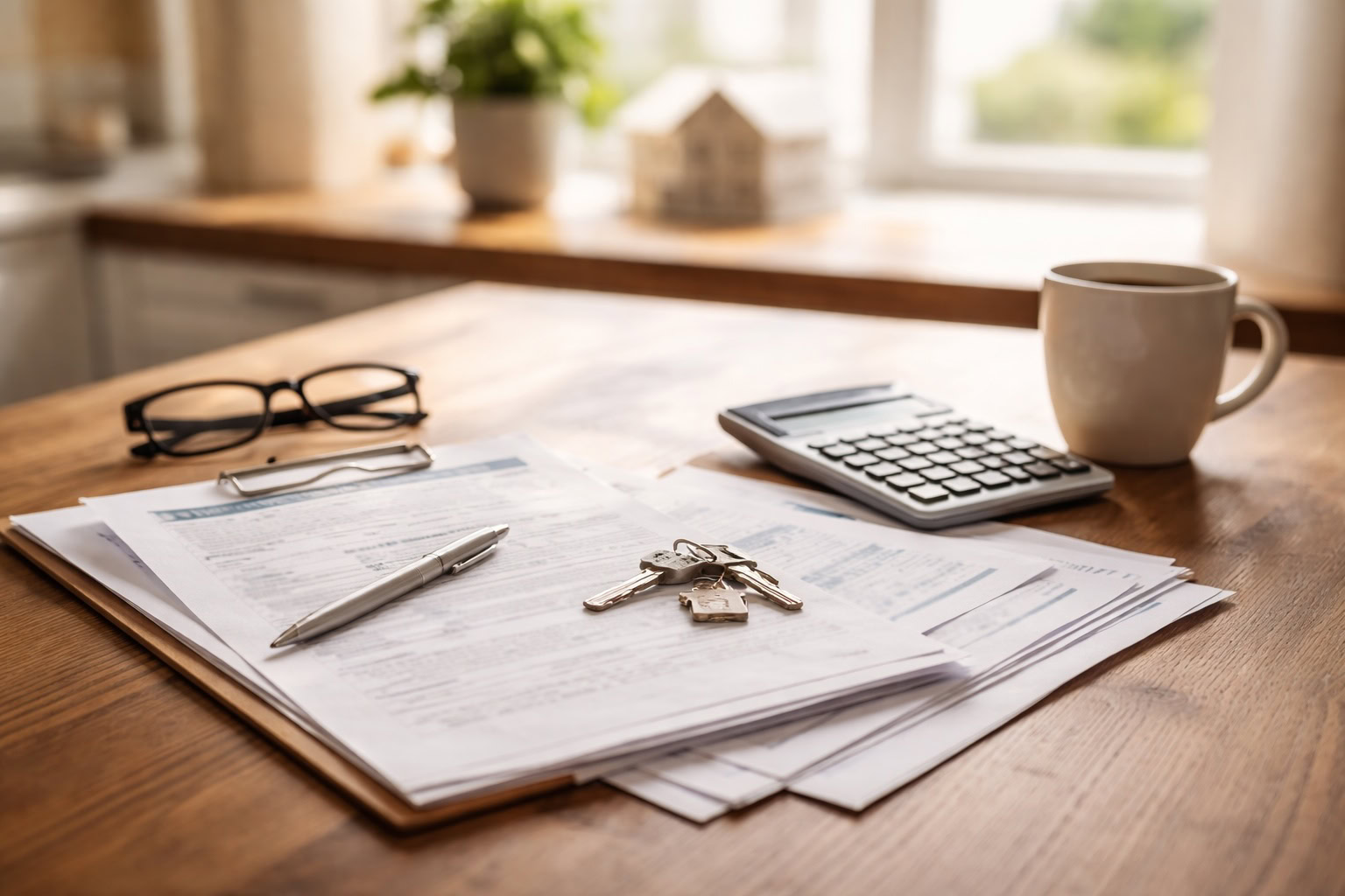 Mortgage paperwork and home documents on a table representing life insurance decisions for Michigan homeowners